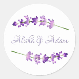 Sticker mariage Aquarelle Lavender