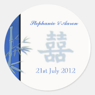 Sticker Mariage Asiatique Bue Double Happiness