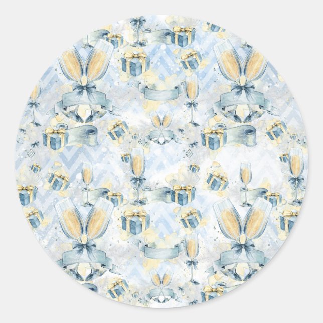 Sticker mariage avec Champaigne et Présents (Devant)