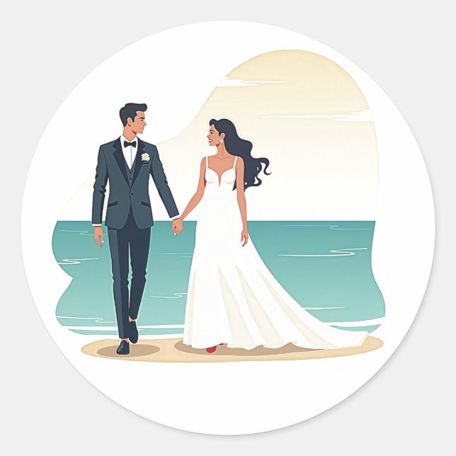 Sticker Mariage Beach Romance (Devant)