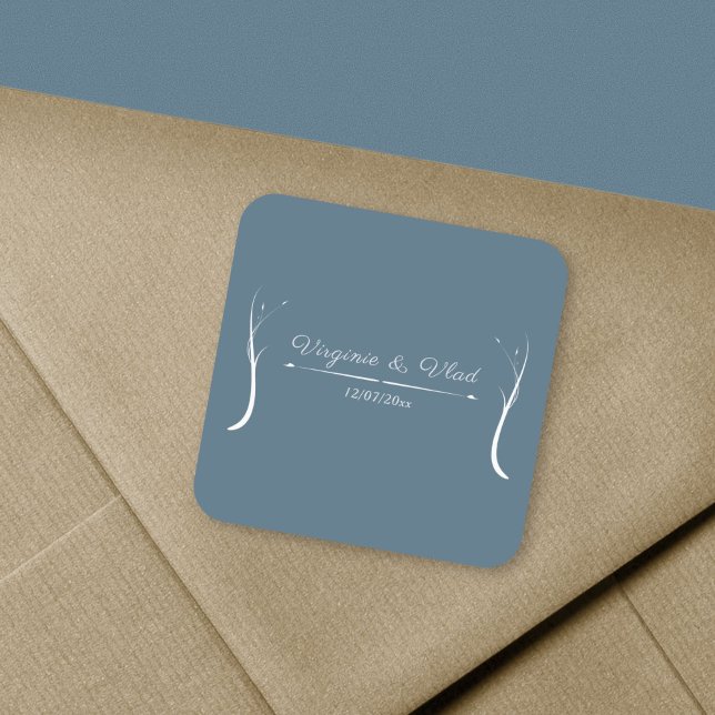 Sticker Mariage bleu Dusty (Dusty Blue Wedding Sticker)