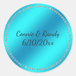 Sticker Mariage bleu turquoise