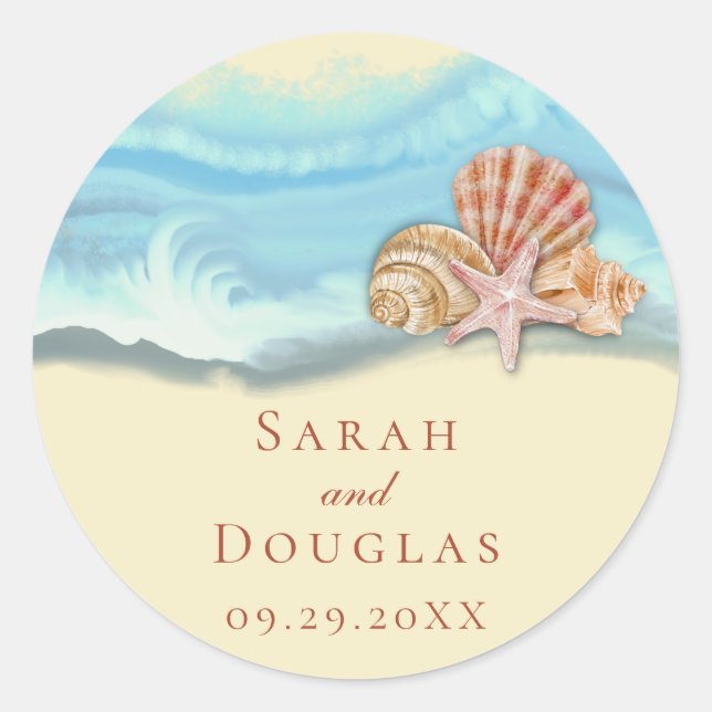 Sticker Mariage Blue Ocean Wave (Devant)