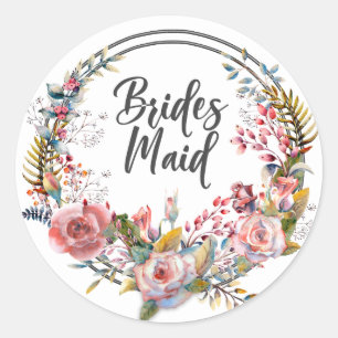 Sticker Mariage Bridesmaid Rose Floral
