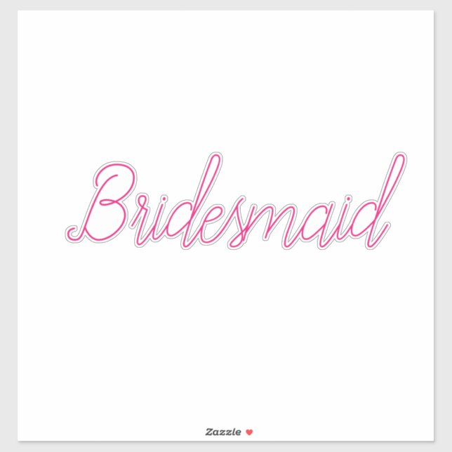 Sticker Mariage Bridesmaid Simple Minimal Rose Personnalis (Feuille)
