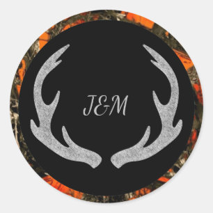 Sticker Mariage Camouflage Antler Monogram