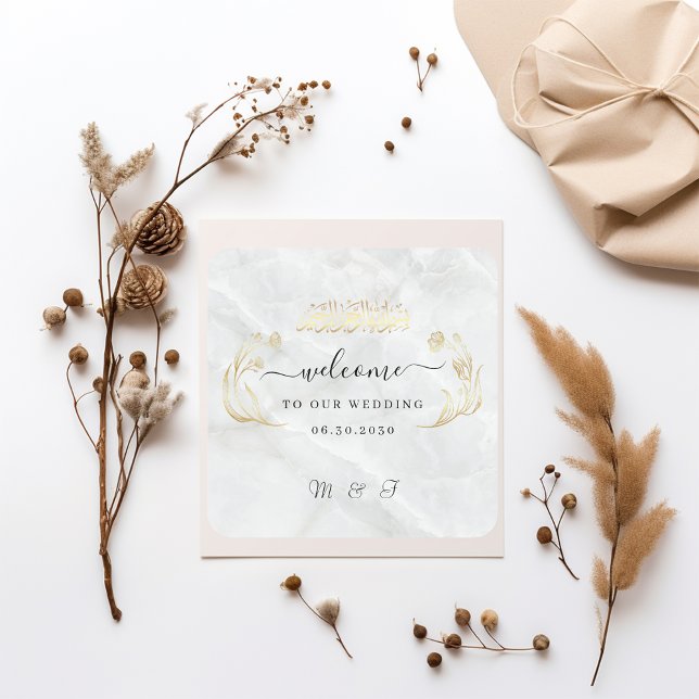 Sticker Mariage carré Bienvenue à notre journée (Créateur téléchargé)