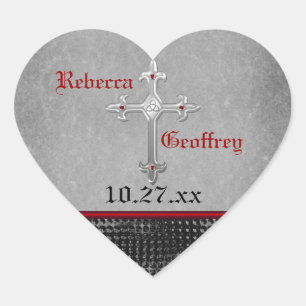 Sticker Mariage Celtic Cross Rouge, Noir, Gris