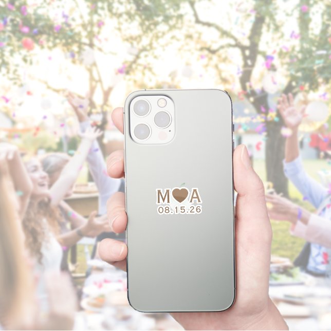 Sticker Mariage Couple Monogram Love Heart (Créateur téléchargé)