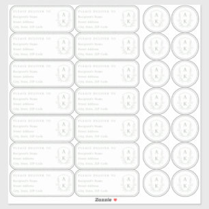 Sticker Mariage Crest Nom individuel adresse et sceaux