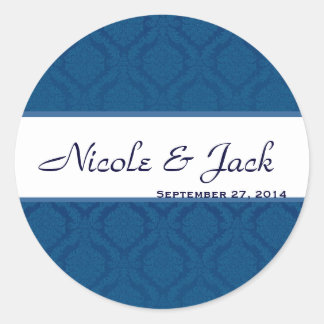 Sticker Mariage damassé BLUE Diamond BRIGHT NAVY