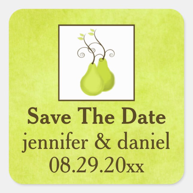 Sticker Mariage de 1,5 po | Paire parfaite | Vert, (Devant)