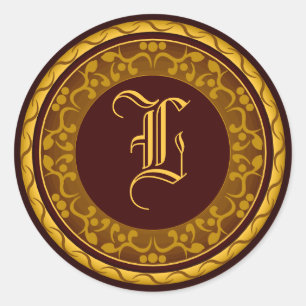 Sticker mariage de automne Monogramme Enveloppe Au