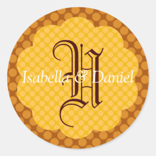 Sticker mariage de automne Monogramme Enveloppe Au