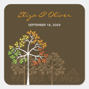 Sticker Mariage de automne rustique pour bois d'au