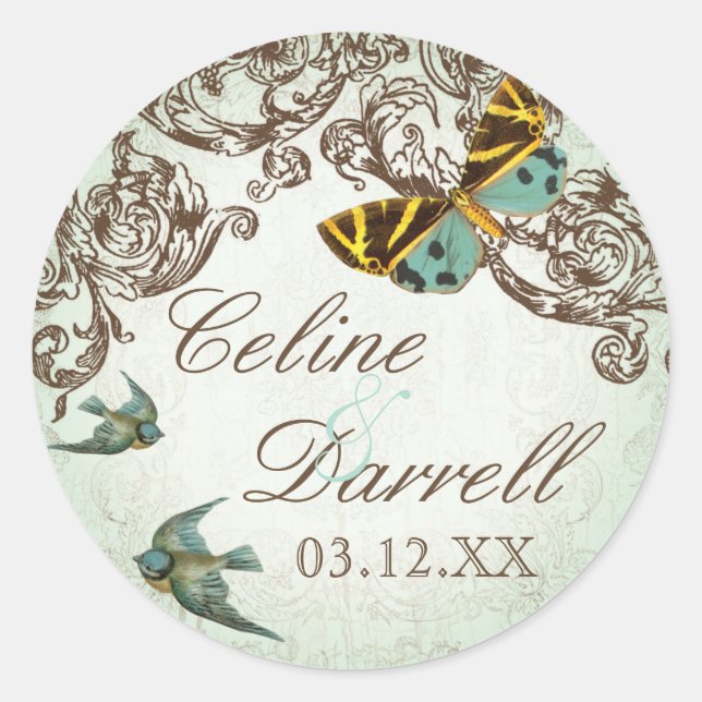 Sticker Mariage de Botanica ou phoque - Aqua Blue (Devant)