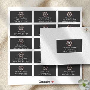Sticker Mariage de casino avec jeton de poker en or rose m
