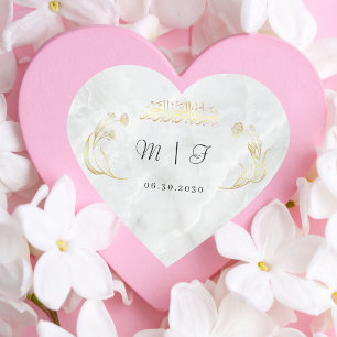 Sticker Mariage de coeur Bismillah Gold Design