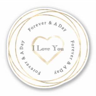 Sticker Mariage de coeur Gold Forever Love