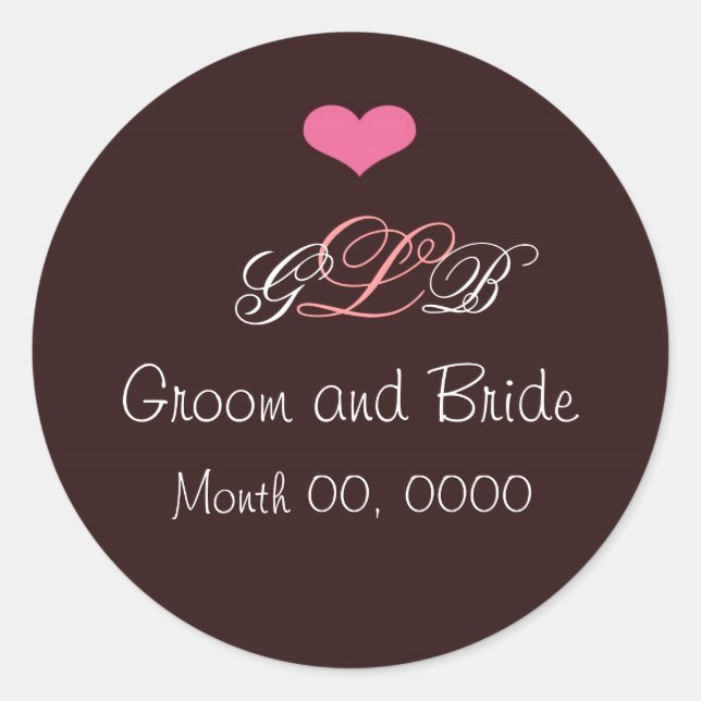 Sticker Mariage de coeur rose (Devant)