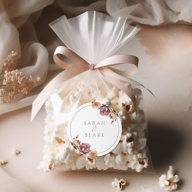 Sticker Mariage de fleurs neutres de Boho violet (Créateur téléchargé)