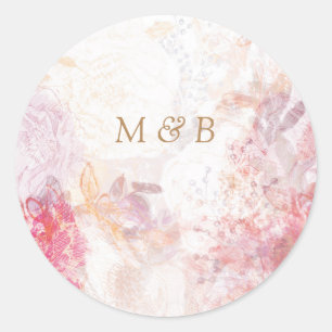 Sticker Mariage de fleurs roses de printemps roman