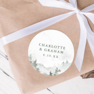 Sticker Mariage de forêt aquarelle