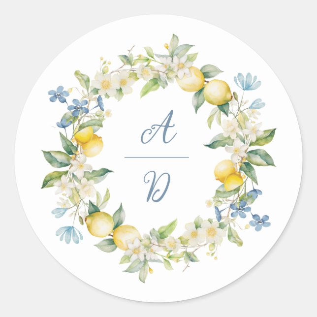 Sticker Mariage de la Dolce Vita Lemon Floral Wrea (Devant)