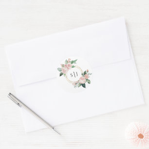 Sticker Mariage de Monogramme blanc flou