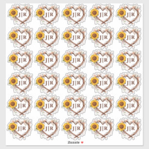 Sticker Mariage de Monogramme du pays de tournesol