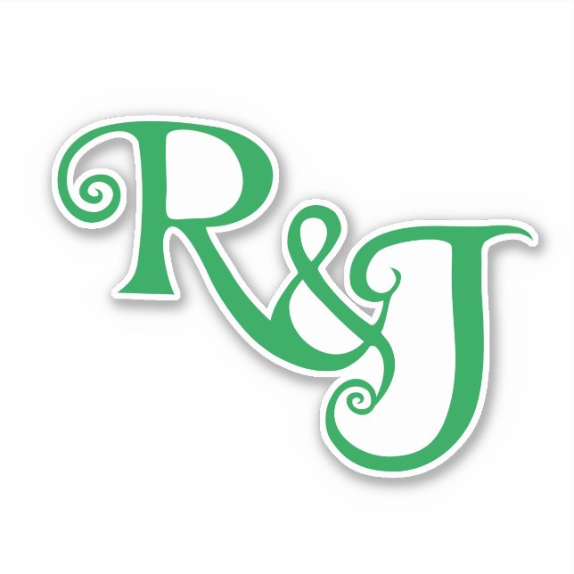 Sticker Mariage de monogramme R&J (Devant)