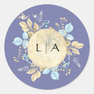 Sticker Mariage de Monogramme violet de lune Whims