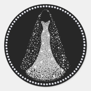 Sticker Mariage de Parties scintillant Faux noir e