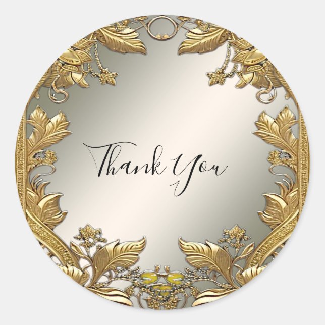 Sticker Mariage de phoque floral or (Devant)