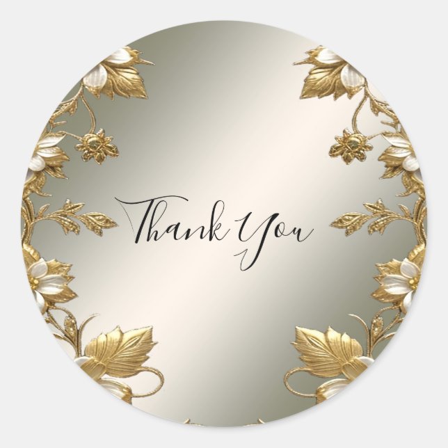 Sticker Mariage de phoque orné d'or blanc (Devant)