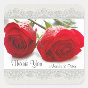 Sticker Mariage de roses rouges
