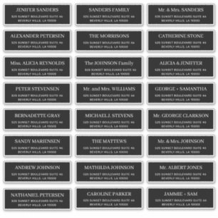 Sticker Mariage de typographie moderne adresse invité noir