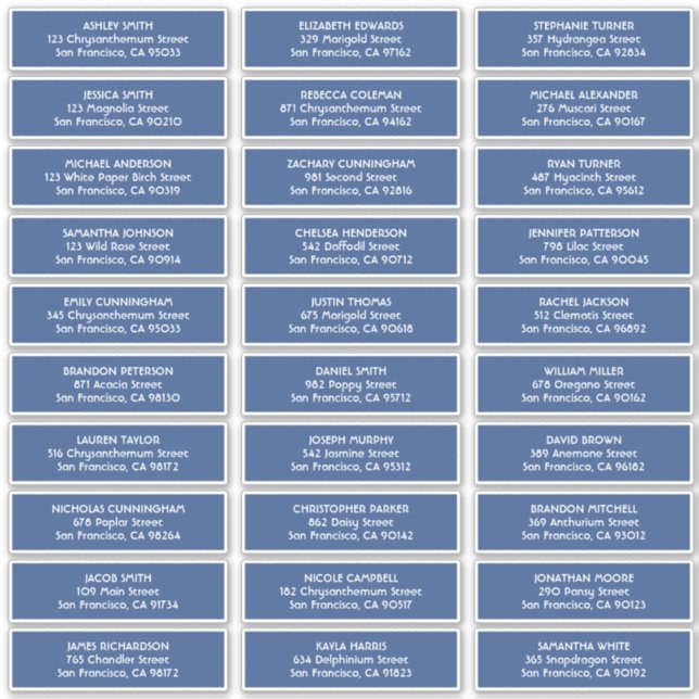 Sticker Mariage de typographie simple Nom d'hôte Adresse (Devant)