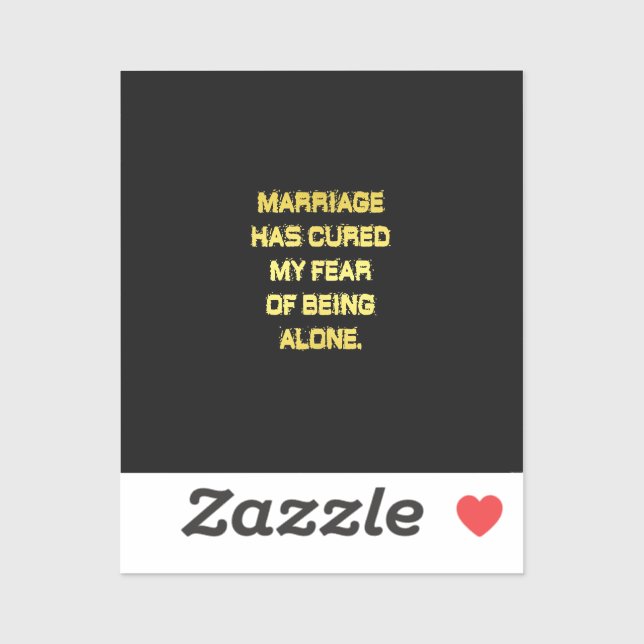 Sticker Mariage drôle et blague sur la peur (Feuille)