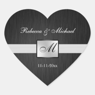 Sticker Mariage Élégant Mariée et Salle Monogram