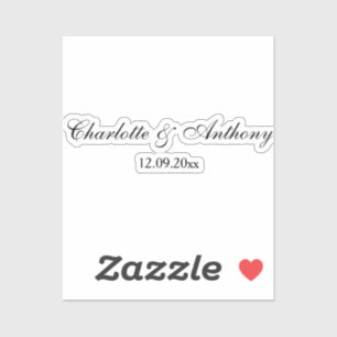 Sticker Mariage Élégant Script Creative Black White