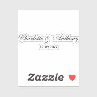 Sticker Mariage Élégant Script Creative Black White