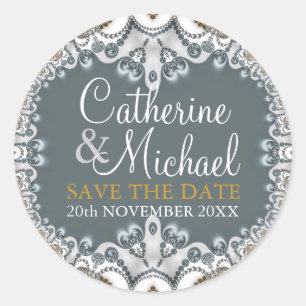 Sticker Mariage en dentelle blanche