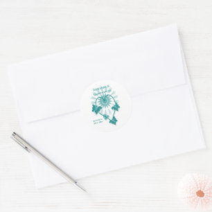 Sticker mariage Enveloppe Sceller Papillons Turquo