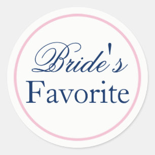 Sticker Mariage "Favori de la mariée" Blush Pink/N
