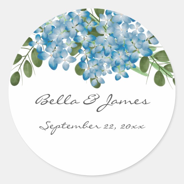 Sticker Mariage Floral Blue Hydrangeas (Devant)