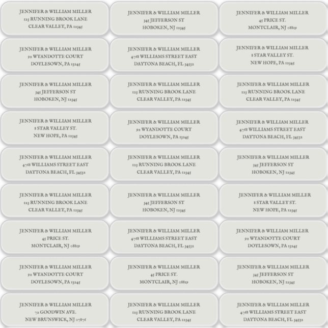 Sticker Mariage gothique Noir sur Ecru Adresse d'invité (Devant)