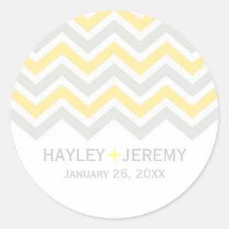 Sticker Mariage gris et jaune Chevron