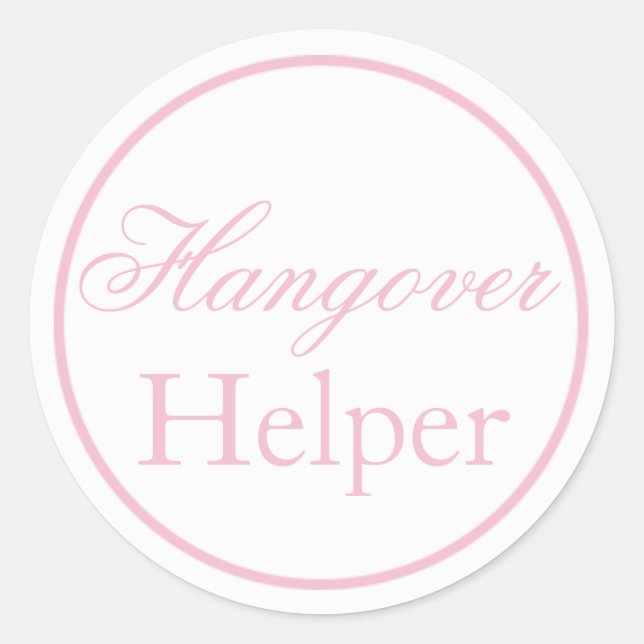 Sticker Mariage "Hangover Helper" rose vif (Devant)