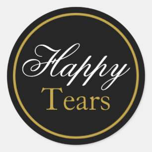 Sticker Mariage "Happy Tears" - Or noir